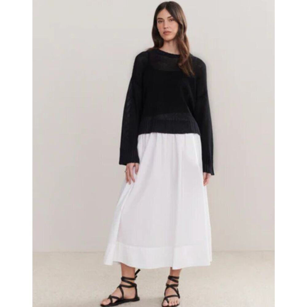Jenni Kayne Black and White Midi Skirt